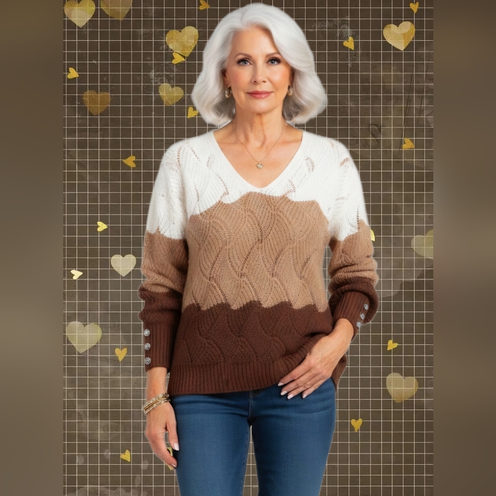 Colorblock V-Neck Sweater